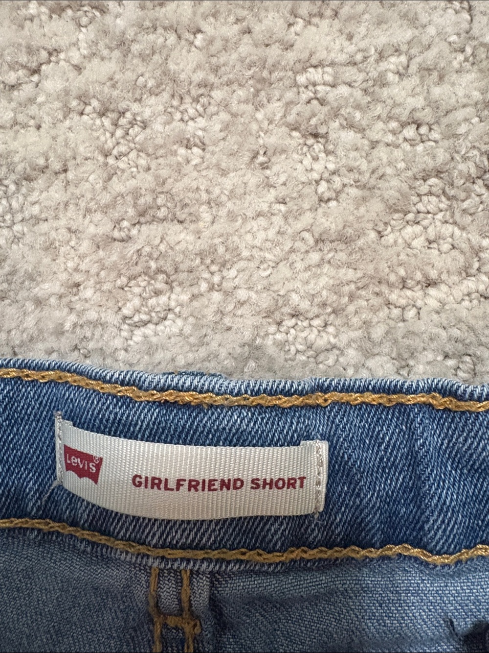 Levi's Light Blue Denim Girlfriend Shorts with Gold Stitching Girl's